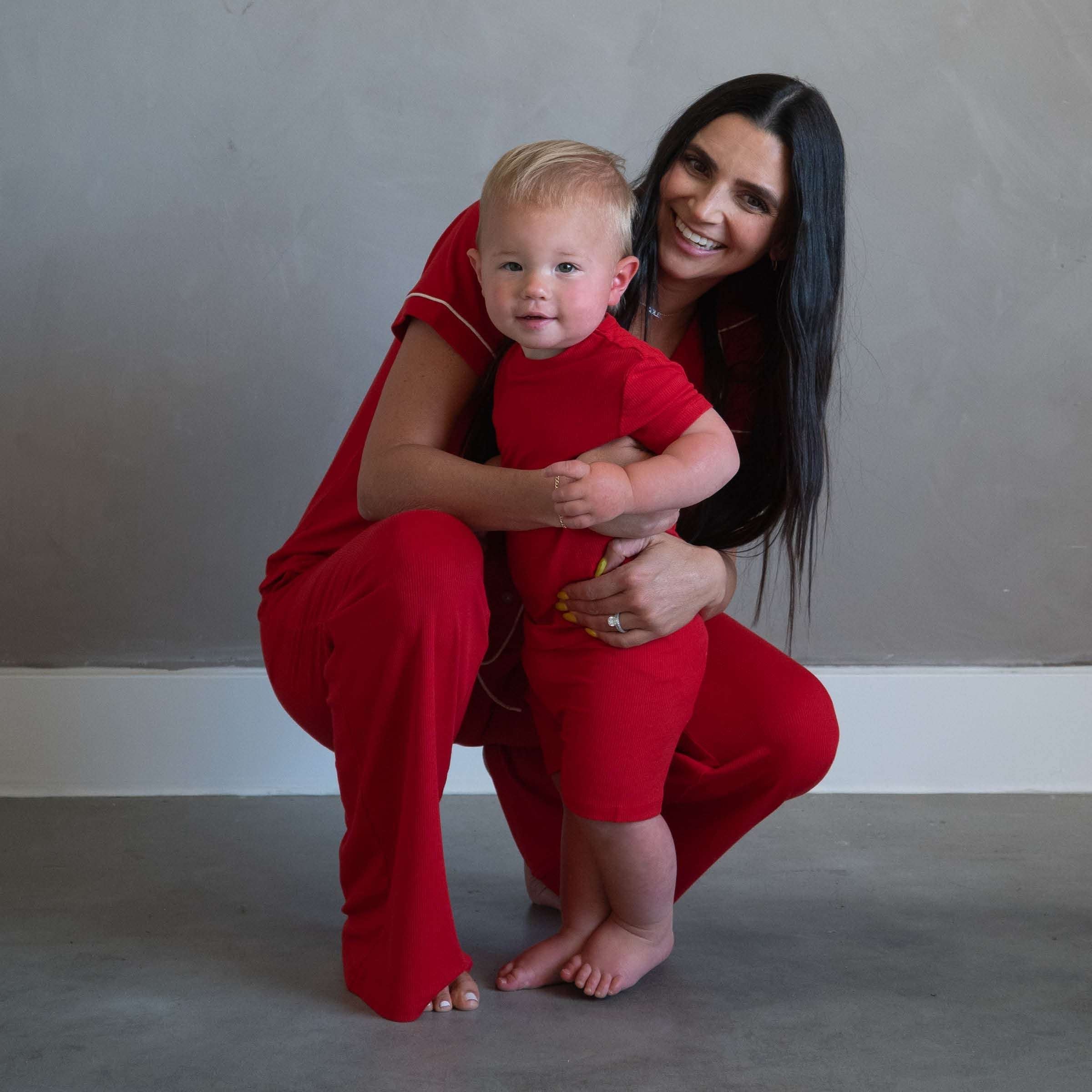 Crimson Red | Mommy Pajamas Milk & Baby