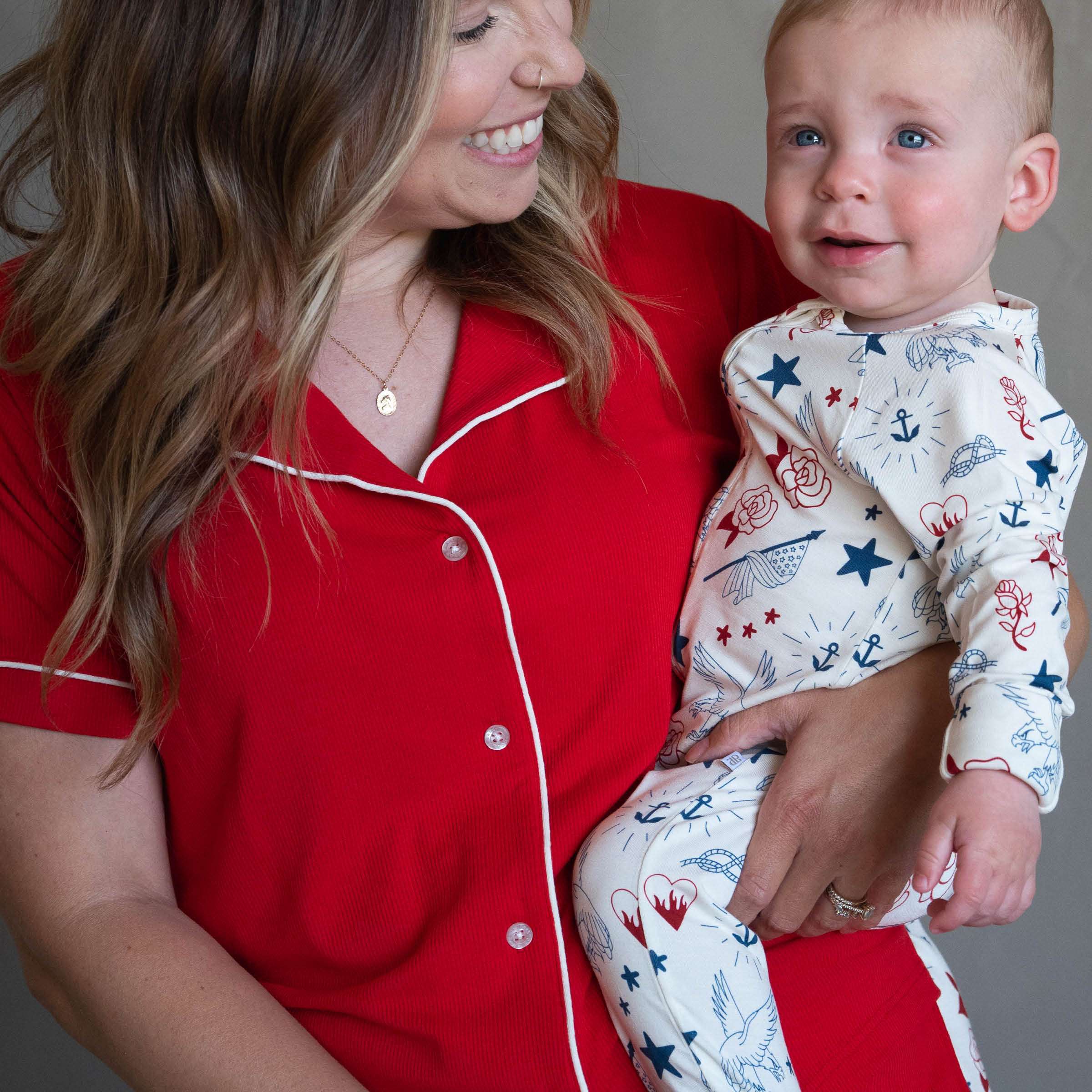 Crimson Red | Mommy Pajamas Milk & Baby