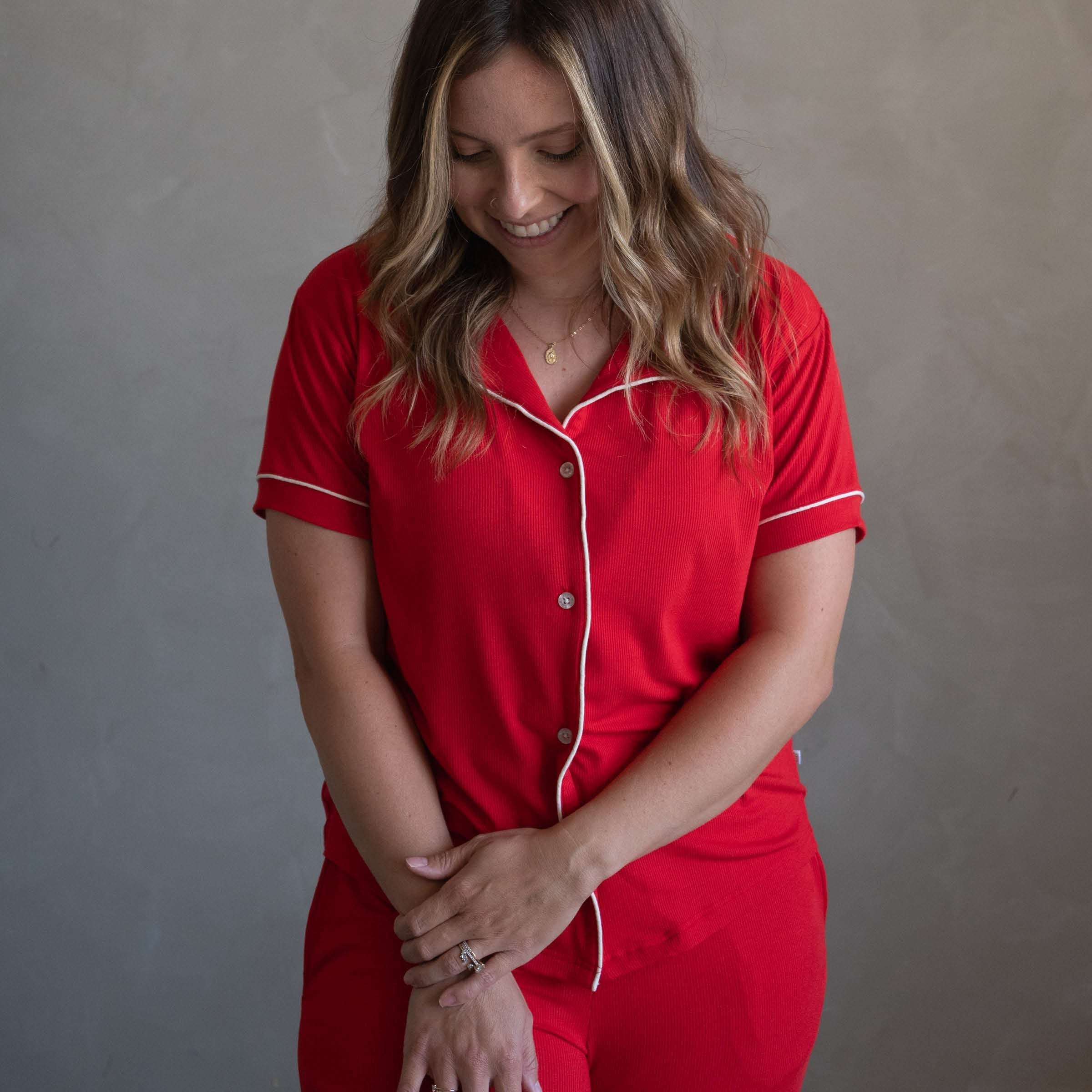 Crimson Red | Mommy Pajamas Milk & Baby