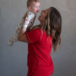 Crimson Red | Mommy Pajamas Milk & Baby