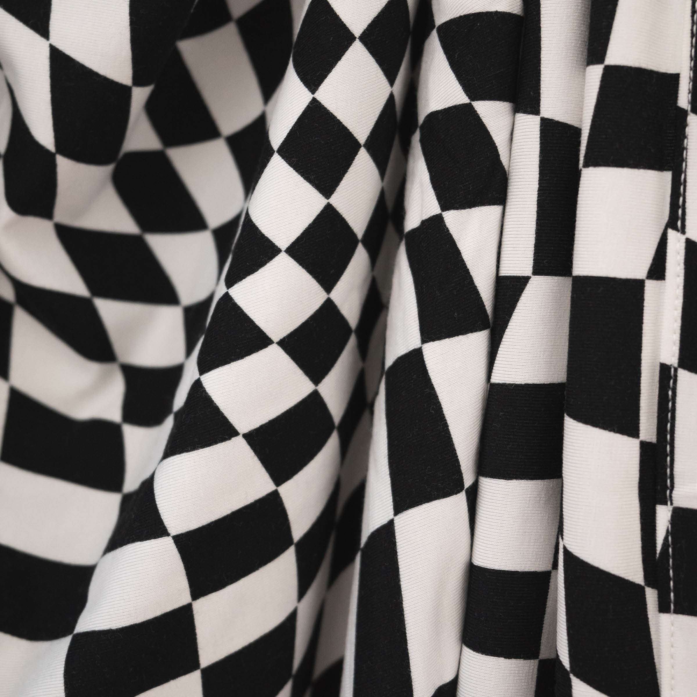 B&W Wavy Checker | Bamboo Swaddle Milk & Baby