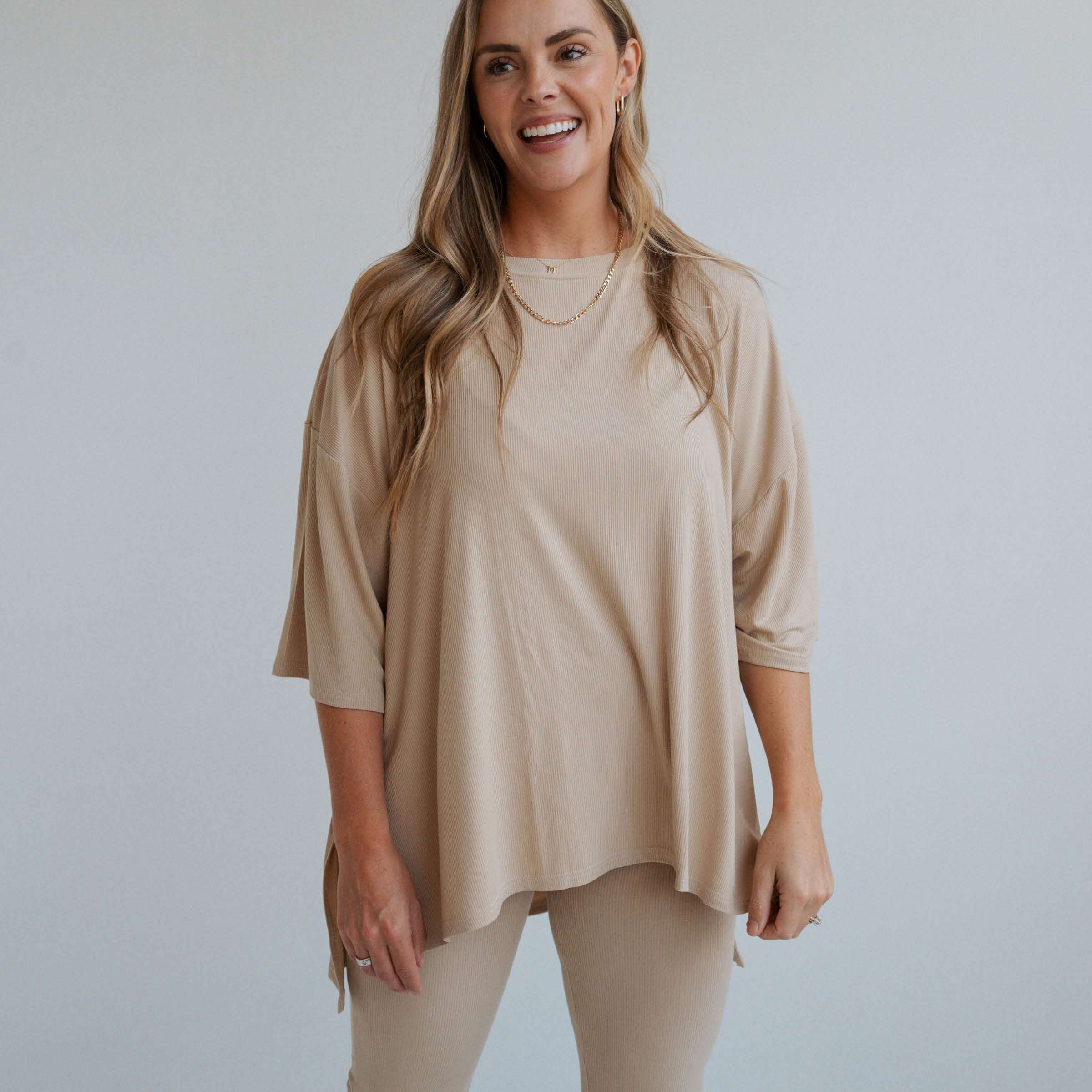 Tan Ribbed | Women's Everyday Set Milk & Baby