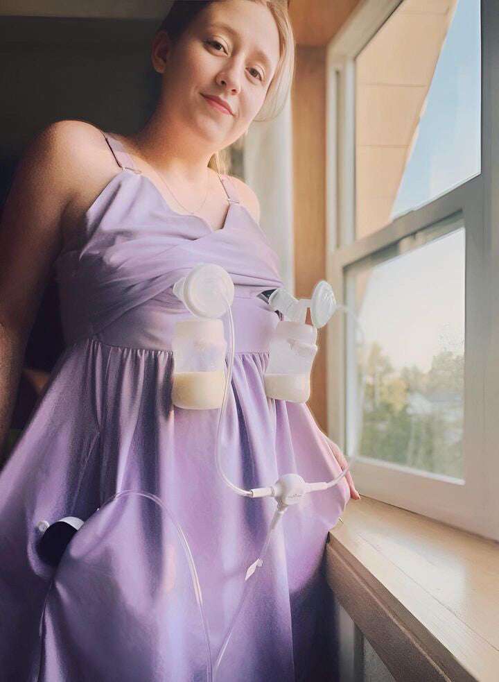 Journey Hands Free Pumping Lounge Dress | Lavender Milk & Baby