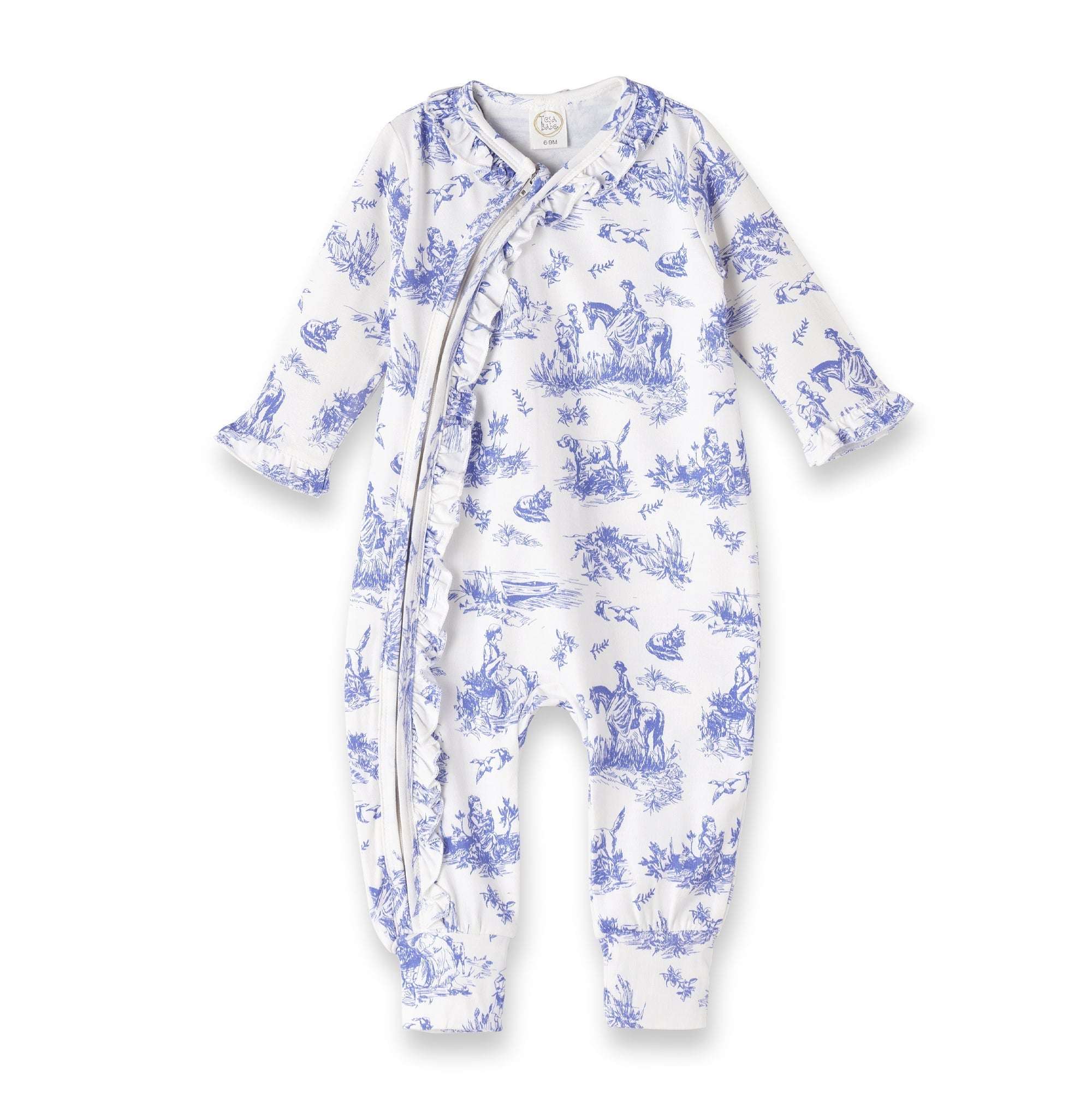 Toile de Jouy Bamboo Zipper Romper Milk & Baby