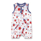 Patriotic Sleeveless Shortie Romper | Milk & Baby