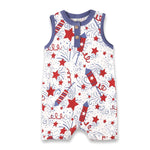 4Th of July Sleeveless Shortie Baby Romper Milk & Baby