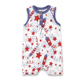 4Th of July Sleeveless Shortie Baby Romper Milk & Baby