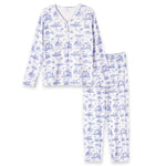 Toile de Jouy Bamboo Women's Pajama Set Milk & Baby