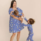 Women's Parker House Dress | Cobalt Checker Milk & Baby