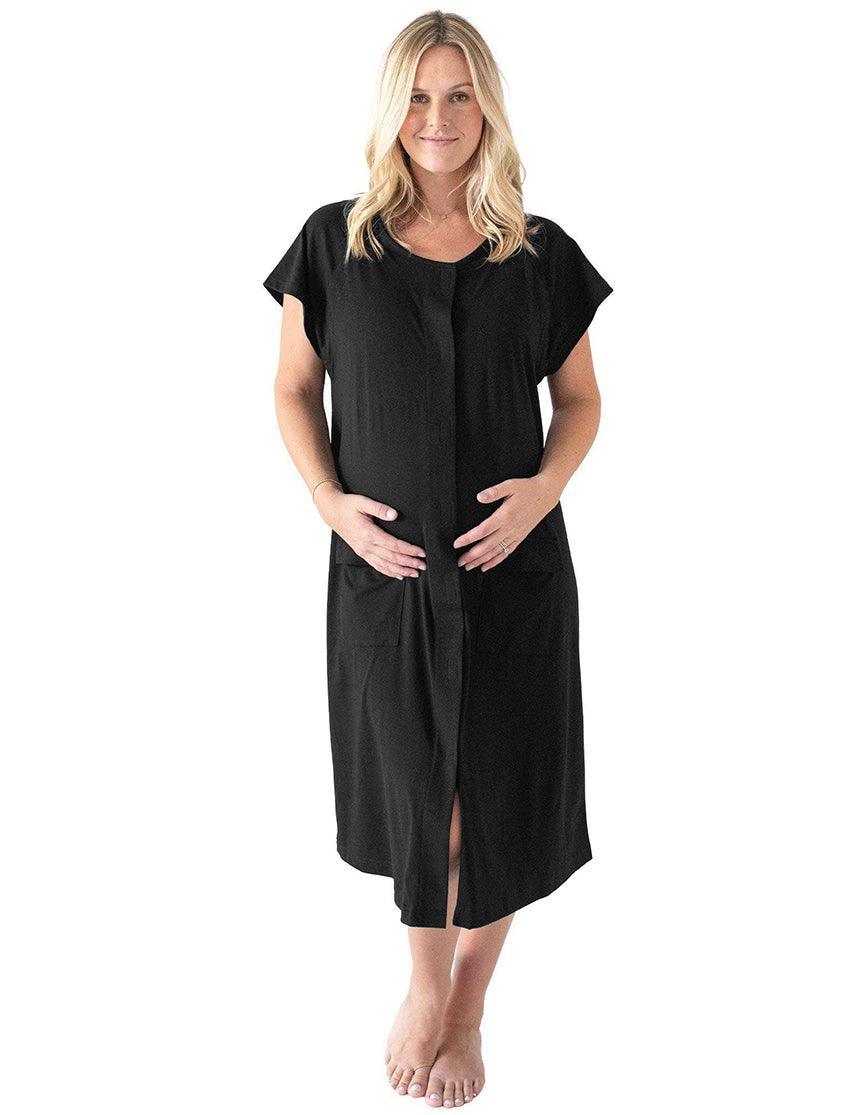 Universal Labor and Delivery Gown in Black Milk & Baby