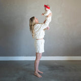 Star Spangled Terry | Women's Pullover & Short Set | Milk & Baby