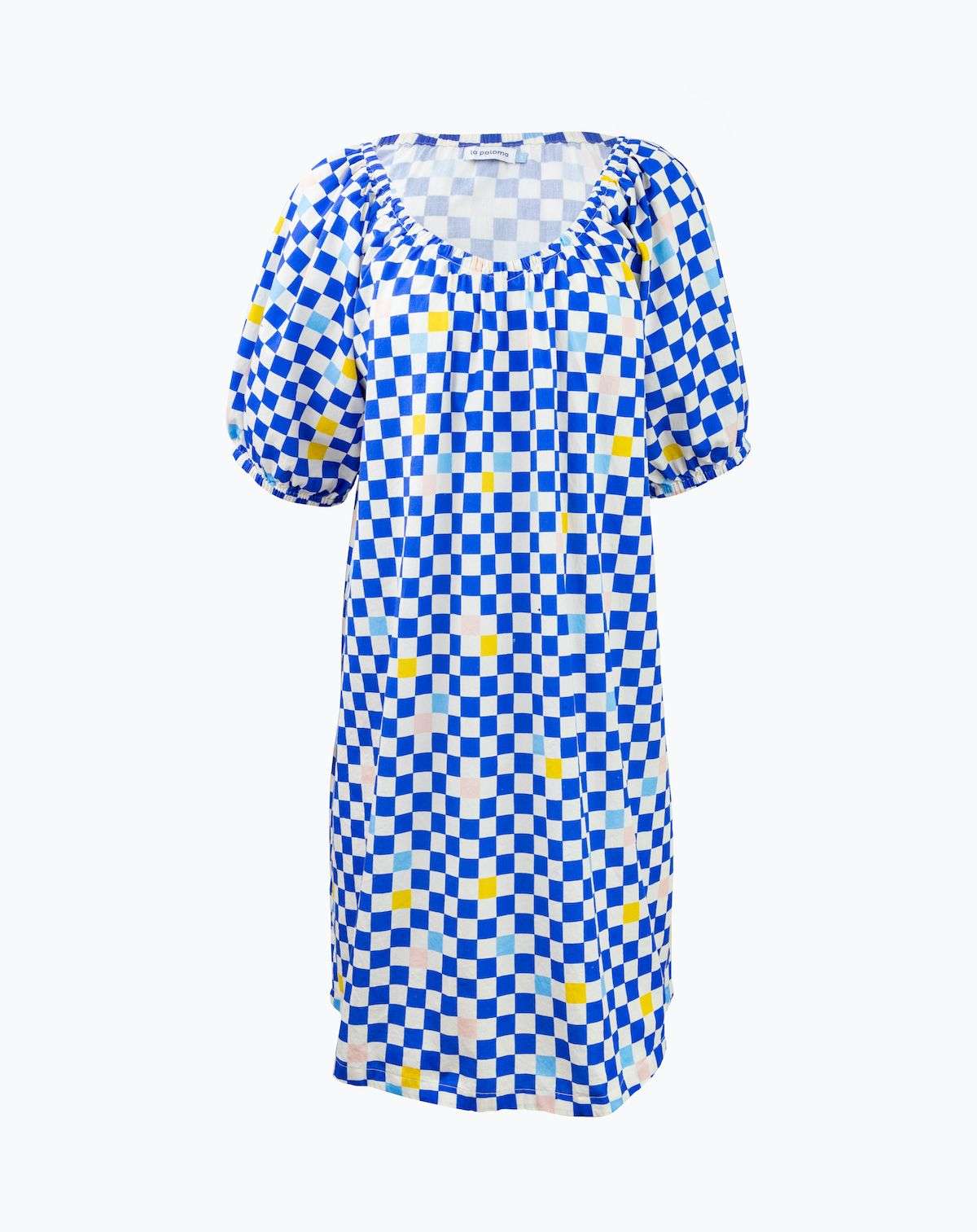 Women's Parker House Dress | Cobalt Checker Milk & Baby