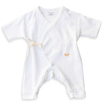 White Pointelle Baby Kimono Onesie Milk & Baby