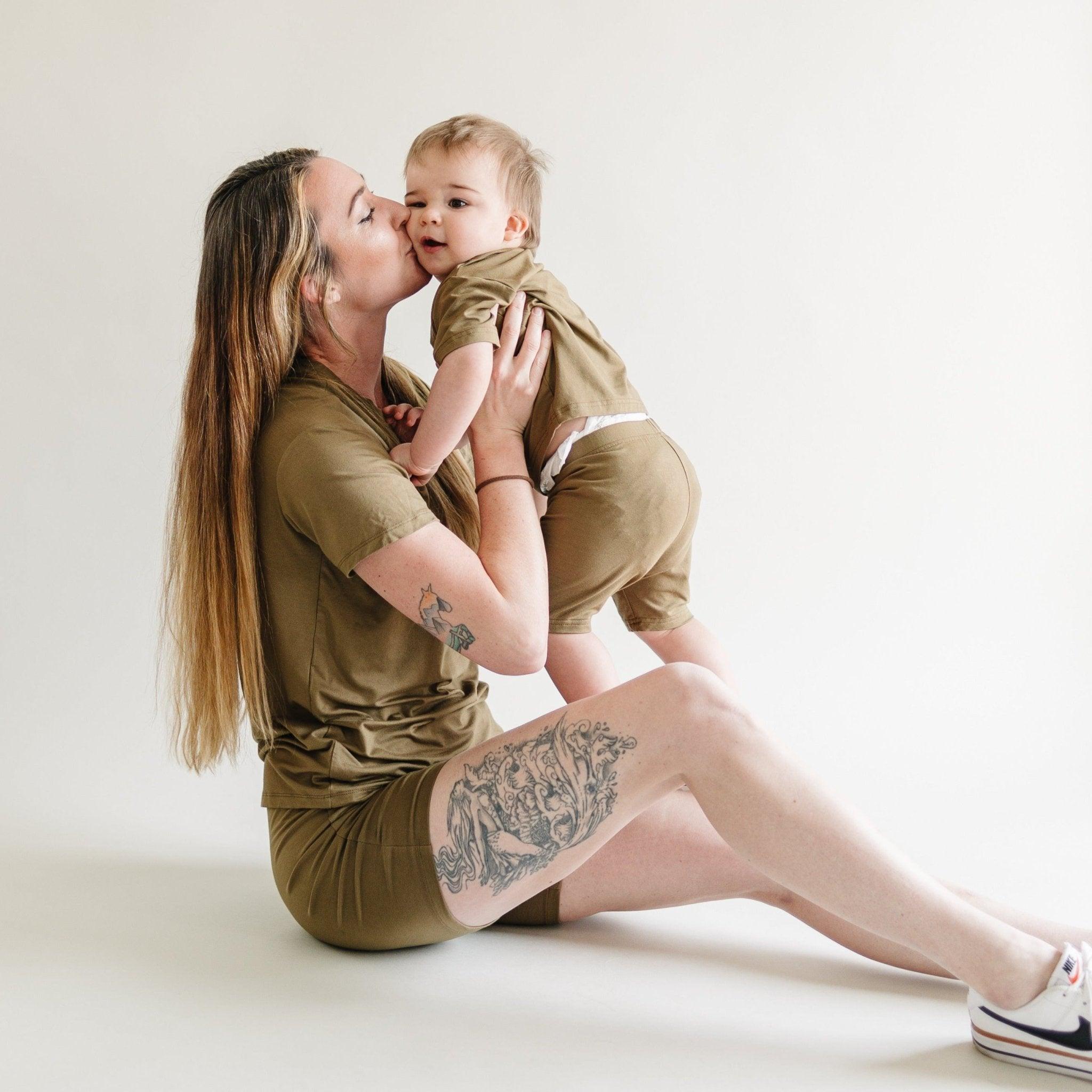 Bamboo Bike Shorts & Tee Daywear Set | Mom Milk & Baby