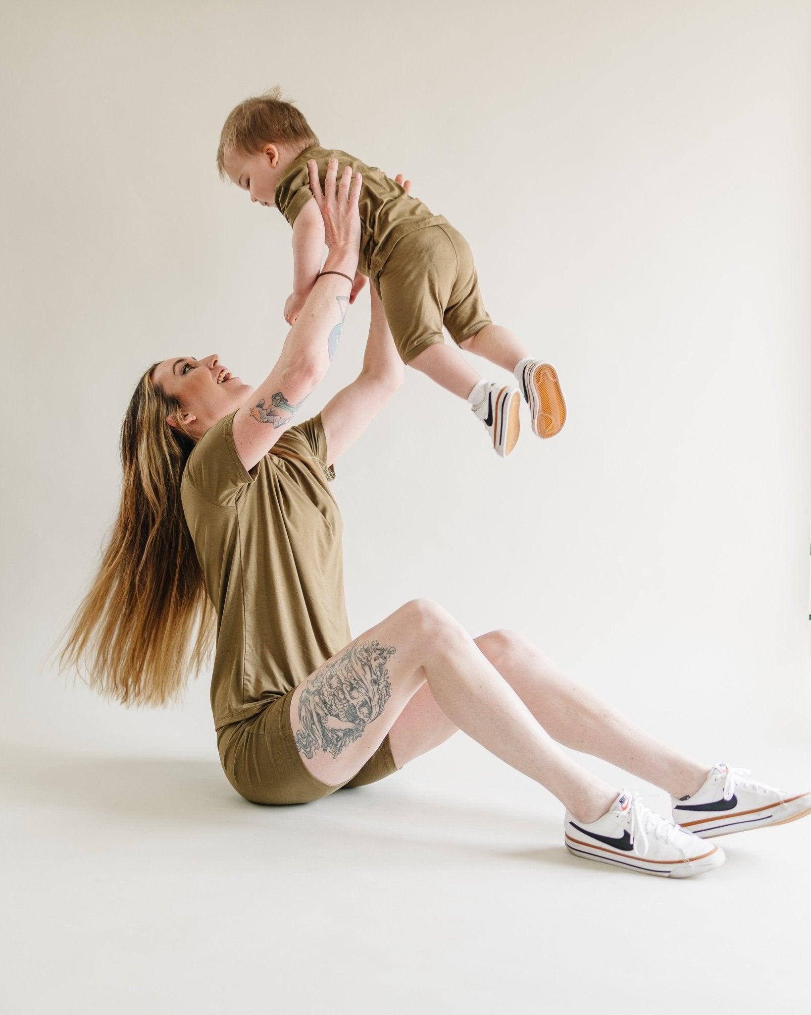 Bamboo Bike Shorts & Tee Daywear Set | Mom Milk & Baby