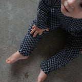 Midnight Checker | Bamboo Zip Romper Milk & Baby