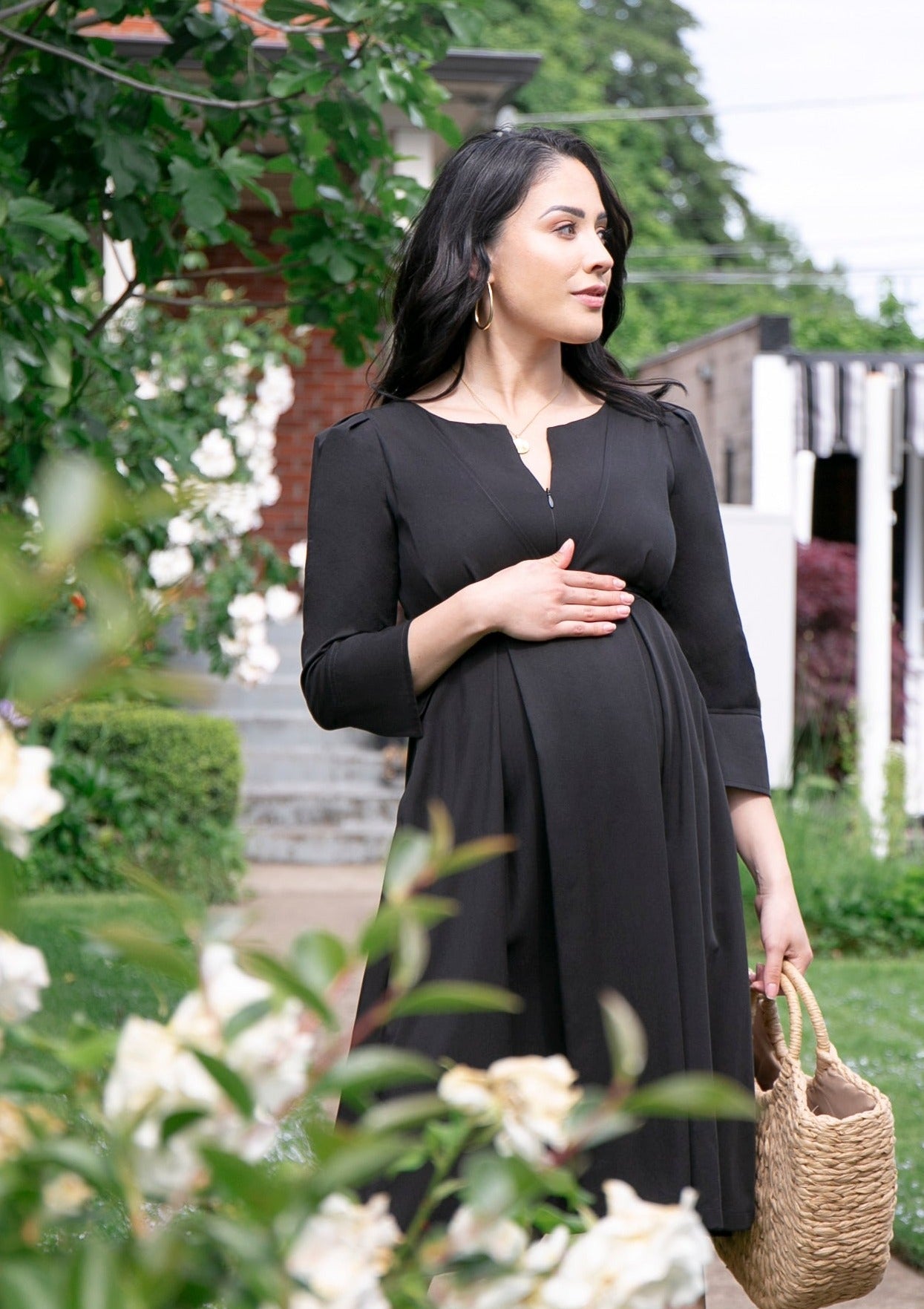 Madeline Empire Maternity & Nursing Dress - Milk & Baby